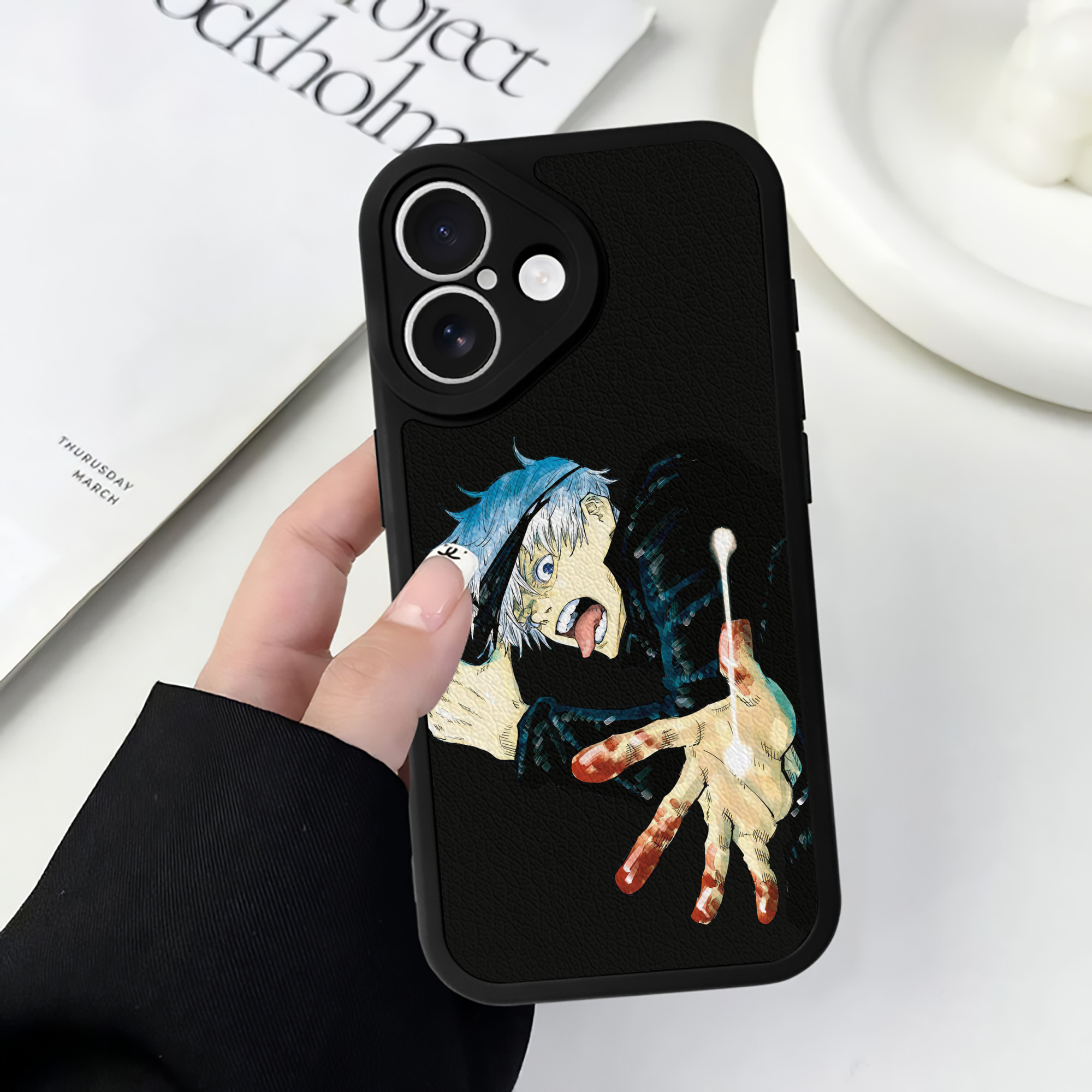 （画像用） 呪術廻戦 Jujutsu Kaisen 【iPhone 16シリーズ対応】シリコンスマホケース（レザー調） 材質：シリコン